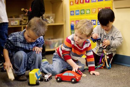 children playing with cars