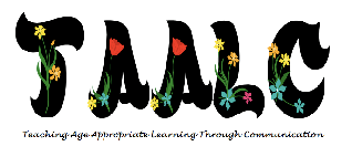 The TAALC Logo features the letters T - A - A - L - C in black, covered by red and yellow flowers