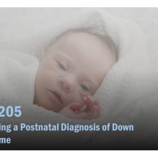 The course catalog image for PHT 205 features an infant with Down syndrome wrapped in a white blanket.