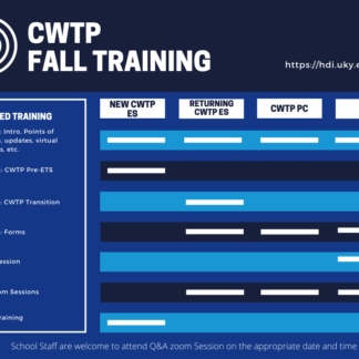 The Fall Training schedule features a list of the 4 courses and the user types