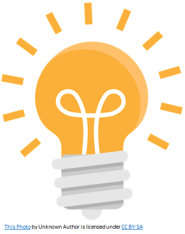 Light bulb with rays coming from sides of bulb.