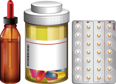 3 different medicine bottles/containers