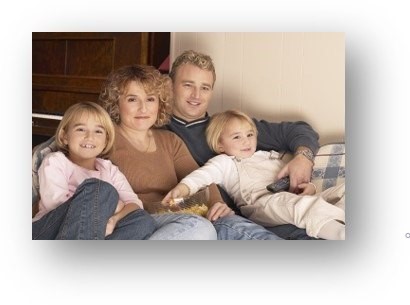 mom, dad, and two children