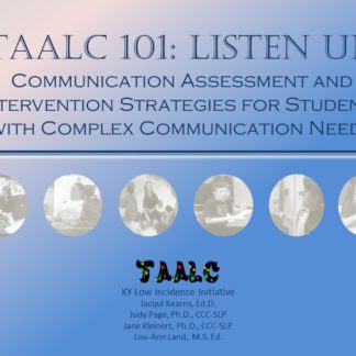 The TAALC Course Image features a gradient backgroun from pink to blue, and TAALC 101: Listen Up heading.