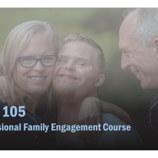 The course image for EMP 105 features a woman hugging a young man, with an older man smiling at the pair.