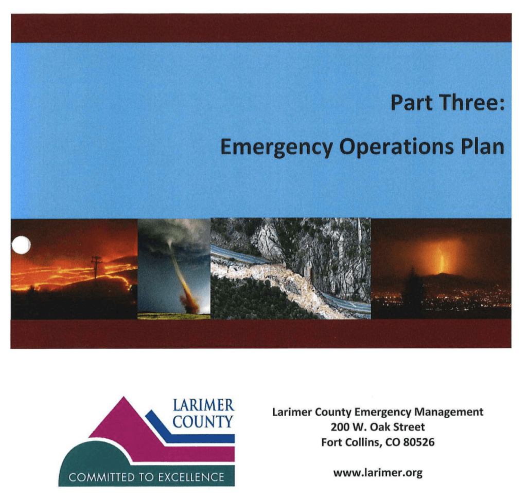 Cover of Larimer County's Emergency Operations Plan