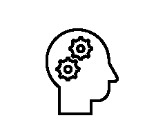profile of head with 2 gears inside