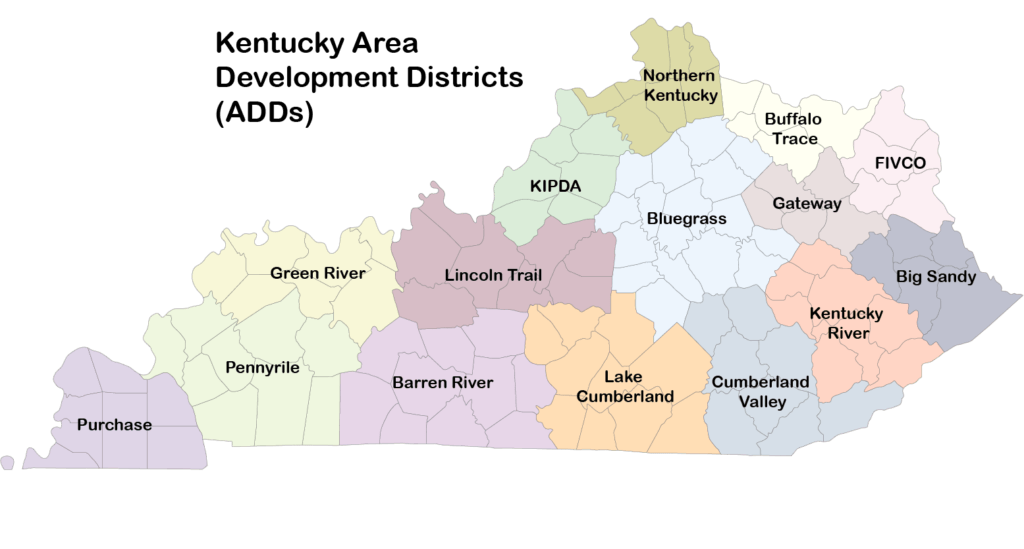Kentucky Area Development Districts (ADD) Map