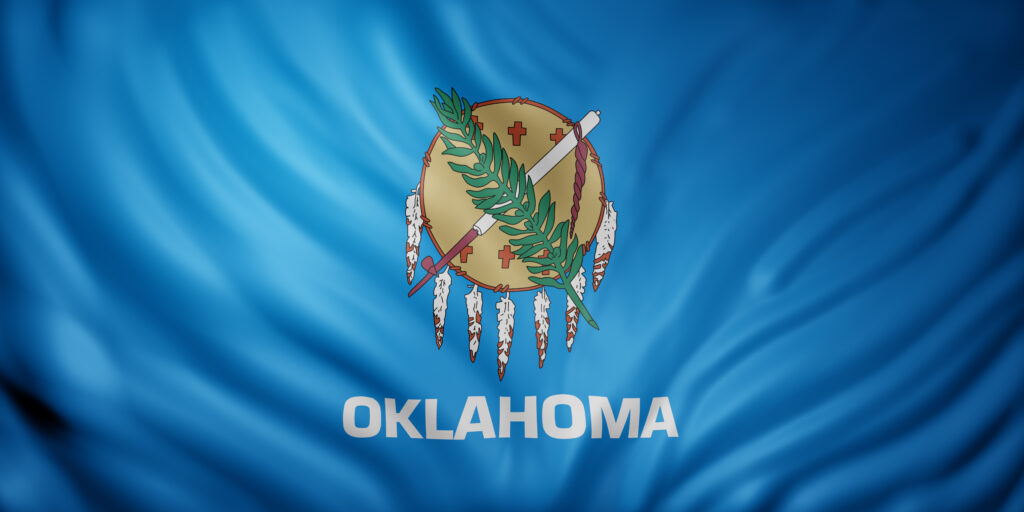 3d rendering of a detailed Oklahoma USA State flag