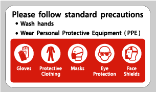a warning sign to wear personal protective equipment