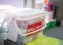 a close up of a spill kit