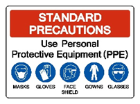Example of a standard precautions sign