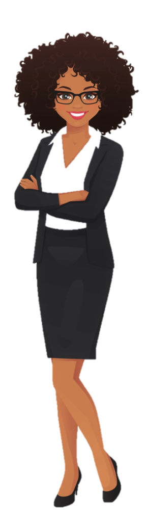 Carla. A middle aged woman wearing a business suit with her arms crossed in front of her. 