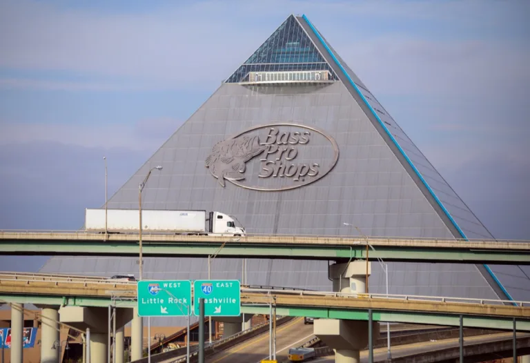 The Bass Pro Shop pyramid in Memphis, Tennessee.